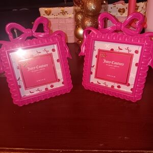 Juicy Couture Vibrant Pink Bow Picture Frames
